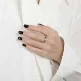 925 Sterling Silver Oil Drip Ring - Trendsi