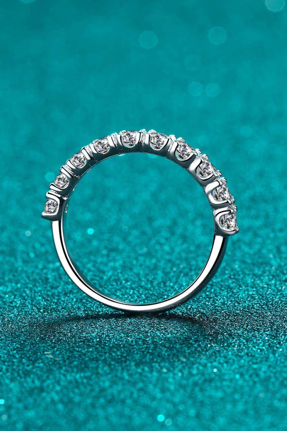 1 Carat Moissanite Half-Eternity Ring - Trendsi - Flyclothing LLC