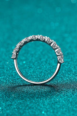 1 Carat Moissanite Half-Eternity Ring - Trendsi - Flyclothing LLC
