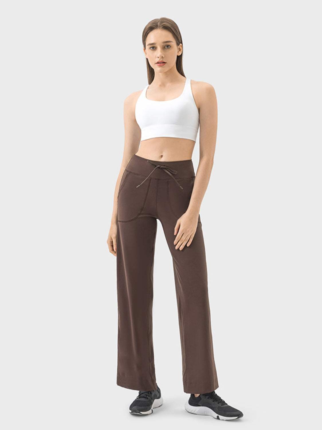 Drawstring Active Pants with Pockets - Trendsi - Flyclothing LLC