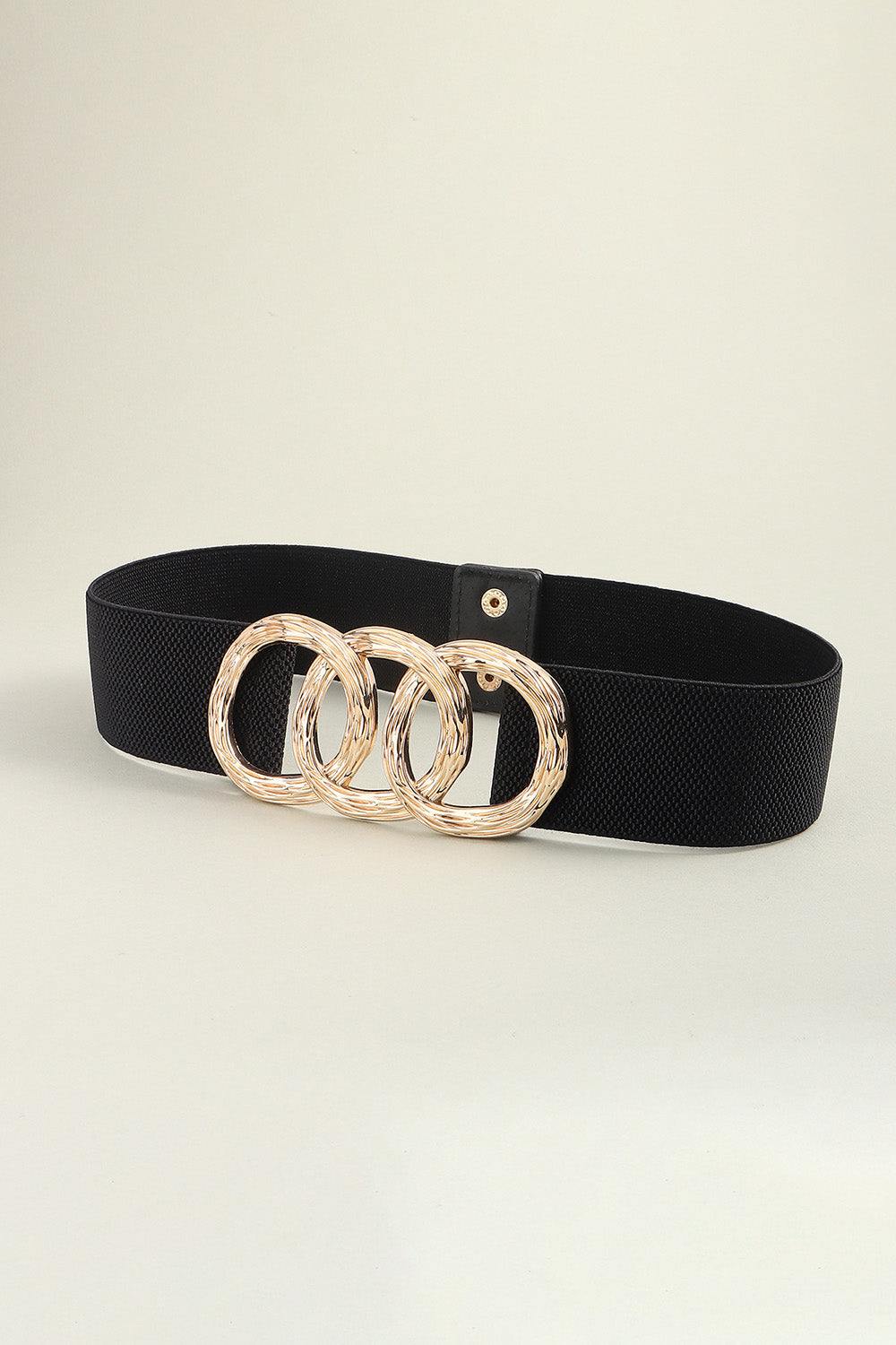 Zinc Alloy Buckle Elastic Wide Belt - Flyclothing LLC