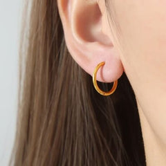 18K Gold-Plated Huggie Earrings - Trendsi