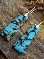 Geometrical Shape Imperial Jasper Dangle Earrings - Trendsi