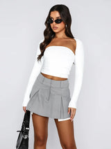 Cutout Raglan Sleeve Bolero and Tube Top - Trendsi - Flyclothing LLC