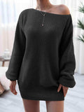 Rib-Knit Mini Sweater Dress - Trendsi - Flyclothing LLC