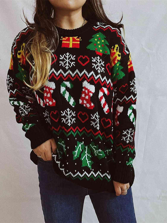 Christmas Element Sweater - Trendsi