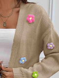Floral Long Sleeve Open Front Cardigan - Trendsi - Flyclothing LLC