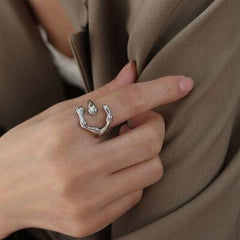 18K Gold-Plated Irregular Open Ring - Trendsi