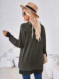 Contrast Mock Neck Long Sleeve T-Shirt - Trendsi - Flyclothing LLC
