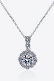 1 Carat Moissanite 925 Sterling Silver Necklace - Trendsi