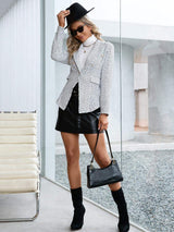 Plaid Double Breasted Long Sleeve Jacket - Trendsi - Flyclothing LLC