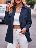 Pocketed Button Up Dropped Shoulder Shacket - Trendsi - Flyclothing LLC
