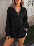 Button Up Dropped Shoulder Shirt - Trendsi - Flyclothing LLC