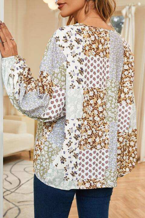 Printed Button Up Long Sleeve Shirt - Trendsi - Flyclothing LLC