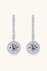 2 Carat Moissanite 925 Sterling Silver Drop Earrings - Trendsi - Flyclothing LLC