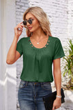 Decorative Button Scoop Neck T-Shirt - Trendsi - Flyclothing LLC