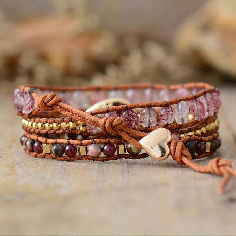 Natural Stone Layered Bracelet - Trendsi
