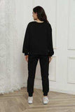 Round Neck Long Sleeve Top and Drawstring Pants Set - Trendsi - Flyclothing LLC
