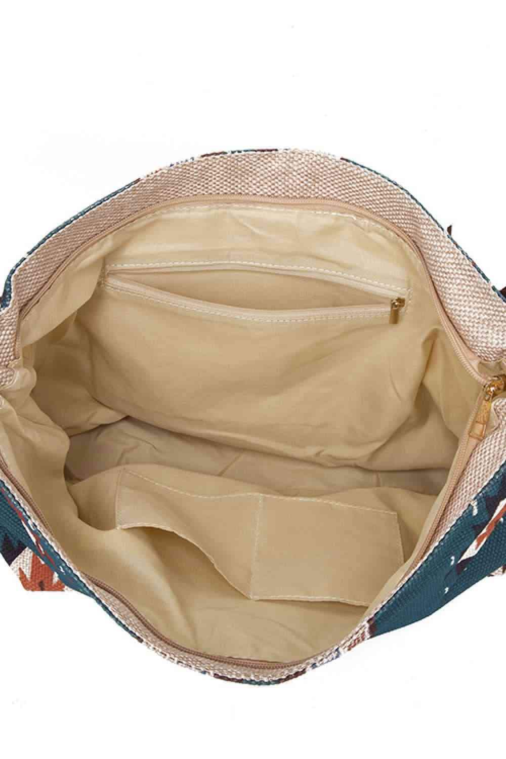 Geometric Canvas Tote Bag - Trendsi - Flyclothing LLC