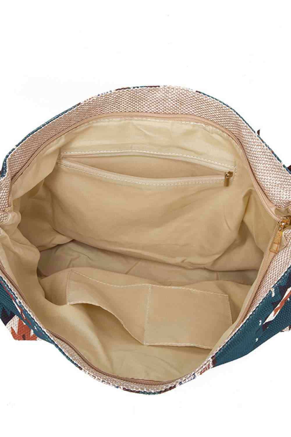 Geometric Canvas Tote Bag - Trendsi - Flyclothing LLC