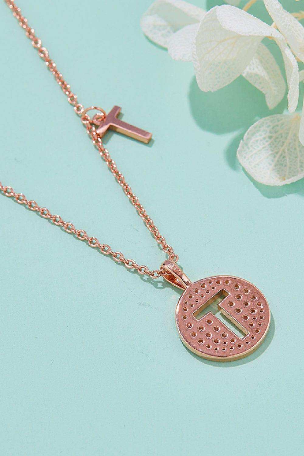 Moissanite K to T Pendant Necklace - Trendsi - Flyclothing LLC