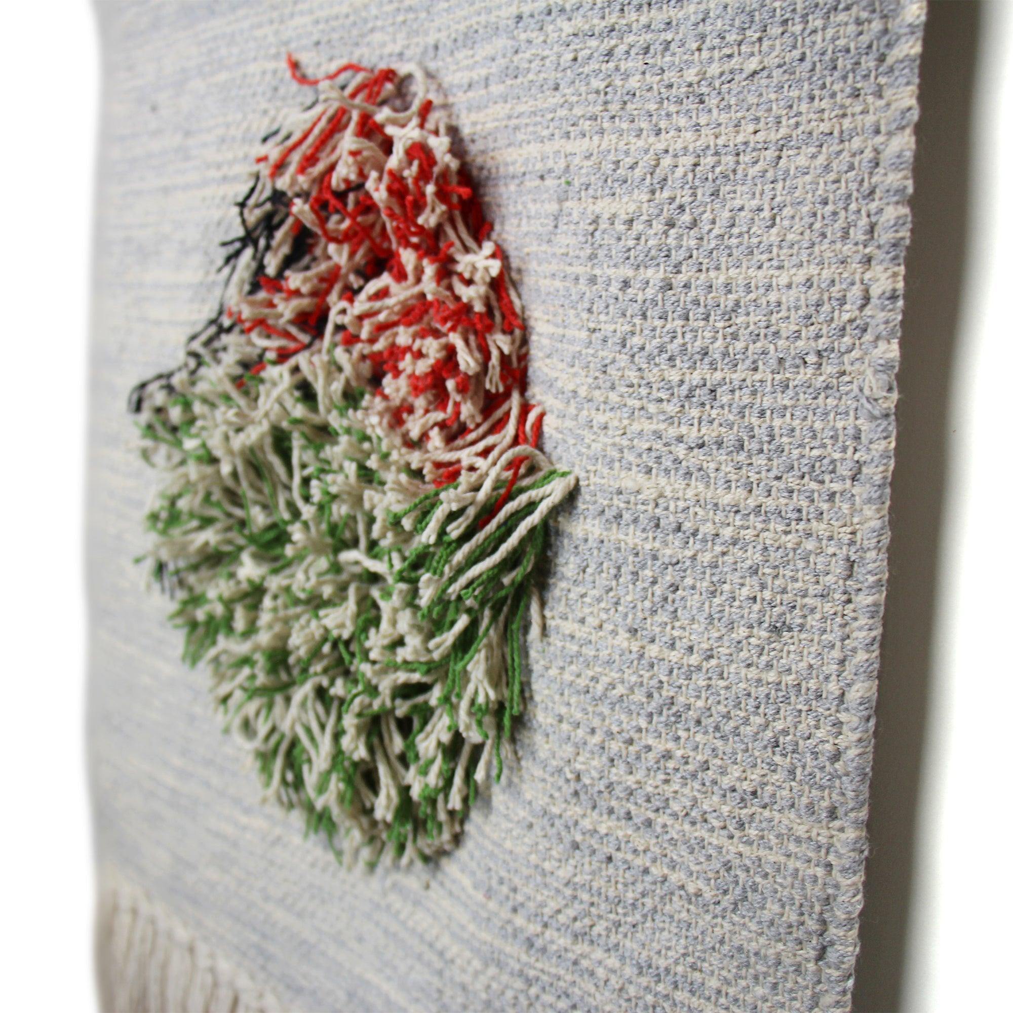 Handwoven Boho Wall Hanging, Neutral with Pop of Color - Asha Handicrafts