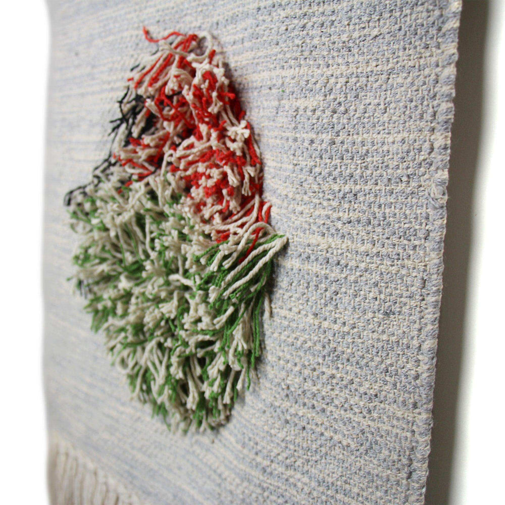 Handwoven Boho Wall Hanging, Neutral with Pop of Color - Asha Handicrafts - Flyclothing LLC