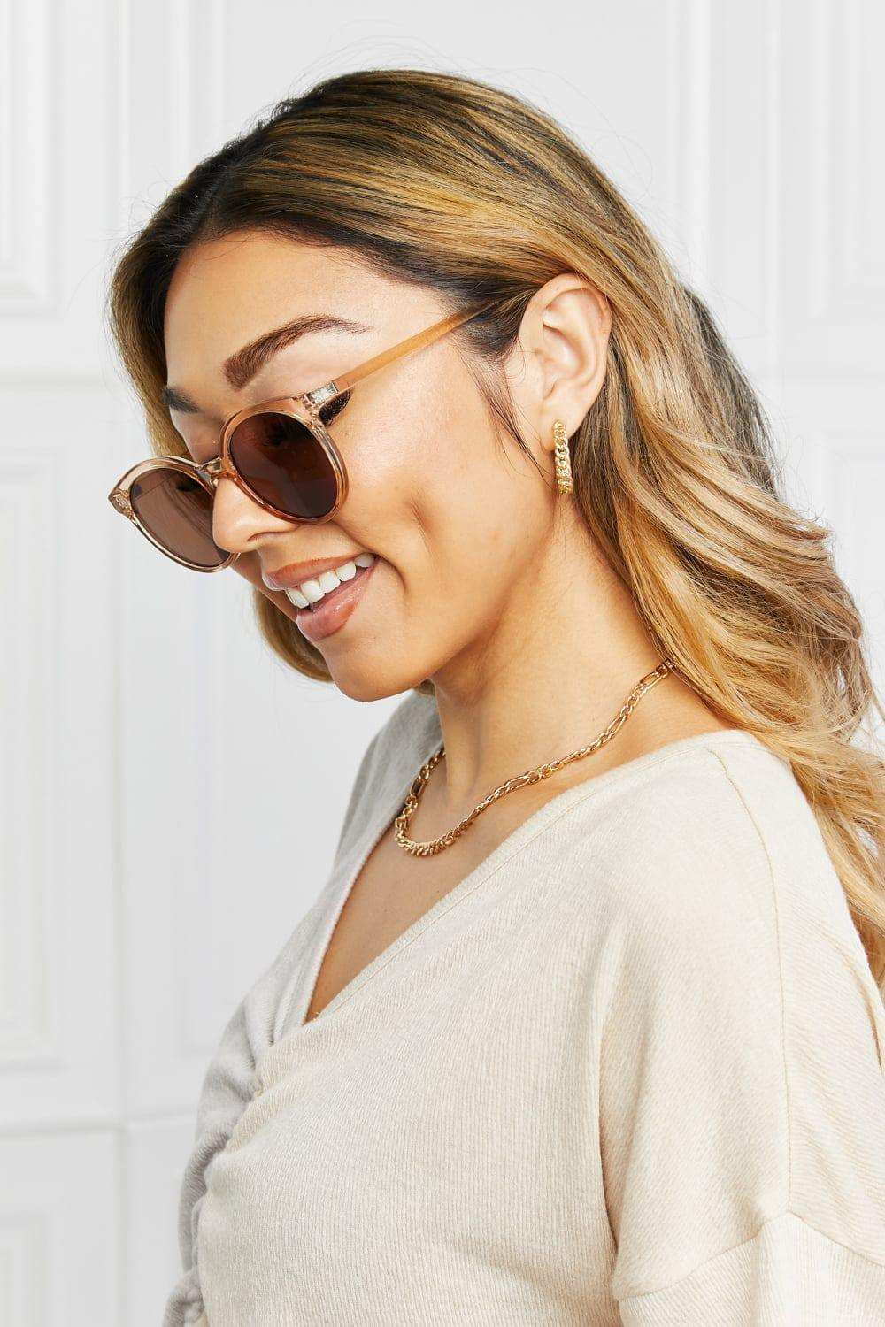 Round Full Rim Polycarbonate Frame Sunglasses - Trendsi - Flyclothing LLC