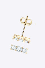 Heartbeat Rhythm 925 Sterling Silver Moissanite Stud Earrings - Trendsi - Flyclothing LLC