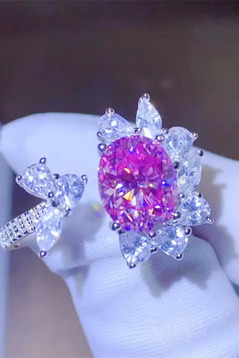 3 Carat Moissanite 925 Sterling Silver Open Ring - Trendsi - Flyclothing LLC