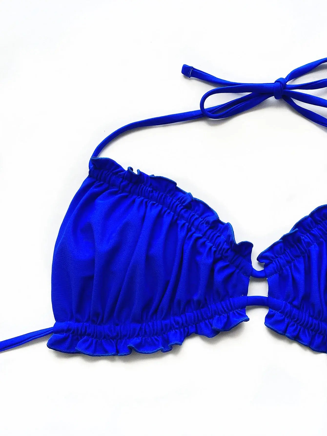 Frill Trill Halter Neck Bikini Set - Trendsi - Flyclothing LLC