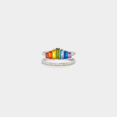 Zircon 925 Sterling Silver Double-Layered Ring - Flyclothing LLC