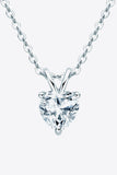1 Carat Moissanite Heart-Shaped Pendant Necklace - Trendsi
