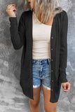 Button Down Long Sleeve Longline Cardigan - Trendsi - Flyclothing LLC