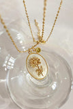 Flower Shell Pendant Copper Necklace - Trendsi - Flyclothing LLC