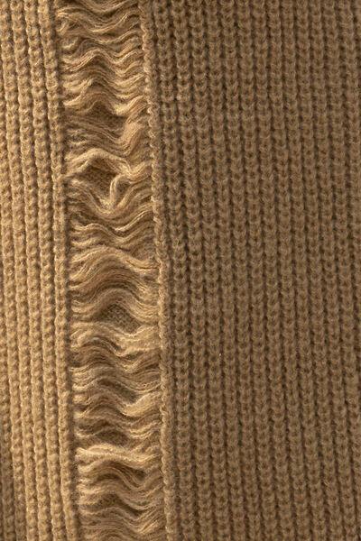 Fringe Trim Open Front Cardigan with Pockets - Trendsi