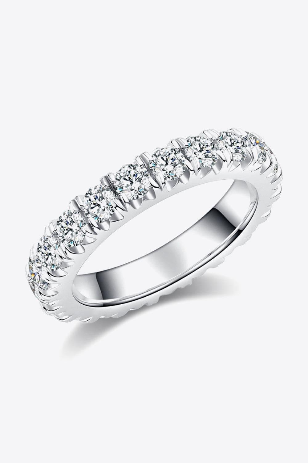 2.3 Carat Moissanite 925 Sterling Silver Eternity Ring - Trendsi