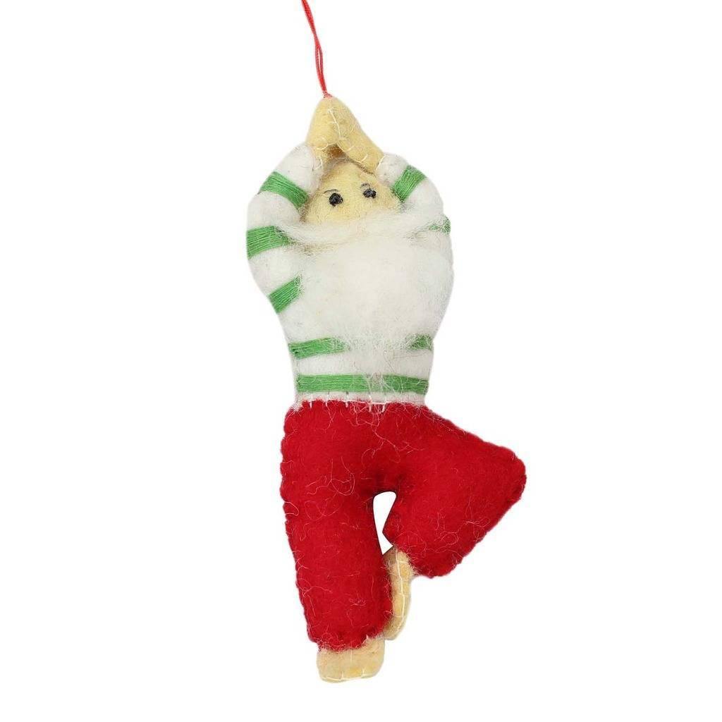 Yoga Santa Felt Ornament - Global Groove (H) - Flyclothing LLC