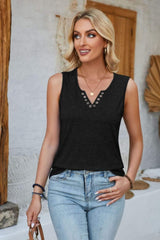 Heathered Notched Wide Strap Tank - Trendsi - Flyclothing LLC