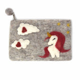 Hand Crafted Felt Unicorn Pouch - Global Groove Direct