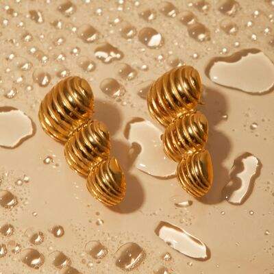 Stainless Steel Geometric Stud Earrings - Trendsi - Flyclothing LLC