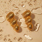 Stainless Steel Geometric Stud Earrings - Trendsi - Flyclothing LLC