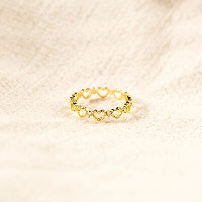 Heart Shape 18K Gold-Plated Ring - Trendsi
