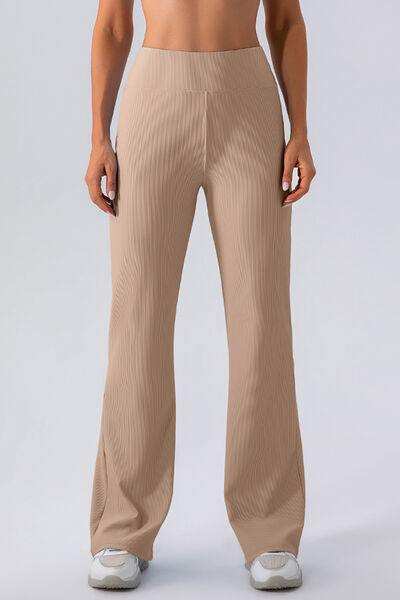 High Waist Straight Active Pants - Trendsi - Flyclothing LLC