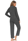 Collared Neck Loungewear Set with Pocket - Trendsi - Flyclothing LLC