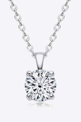 925 Sterling Silver 1 Carat Moissanite Chain-Link Necklace - Trendsi - Flyclothing LLC