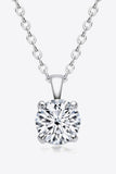 925 Sterling Silver 1 Carat Moissanite Chain-Link Necklace - Trendsi
