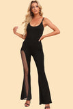 Spliced Mesh Spaghetti Strap Jumpsuit - Trendsi - Flyclothing LLC