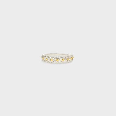 Flower Shape 925 Sterling Silver Ring - Trendsi
