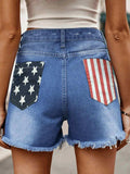Raw Hem Denim Shorts with Pockets - Trendsi - Flyclothing LLC